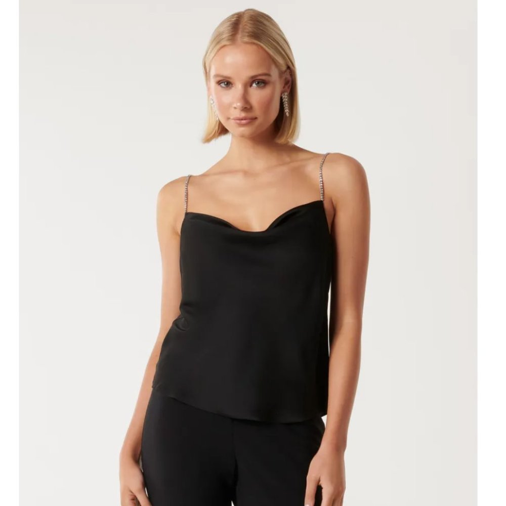 NWT Ever New Rosalie Diamante Strap Cowl Cami Sz 4
